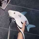 Funny Shark Women Shoulder Bags Cartoon Chain Messenger Bag Ladies Lovely Pu Leather Phone Bag