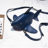 Funny Shark Women Shoulder Bags Cartoon Chain Messenger Bag Ladies Lovely Pu Leather Phone Bag