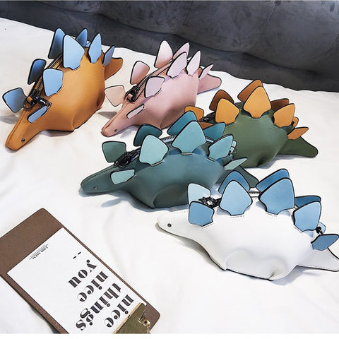 Dusun Creative Chameleon Cartoon Handbags Flap 3D Funny Dinosaur Animal Messenger Bag Panelled