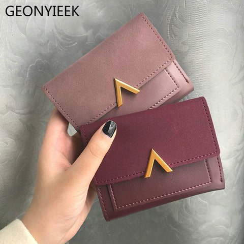 Matte Leather Small Women Wallet Luxury Brand Famous Mini Womens Wallets And Purses Short Female