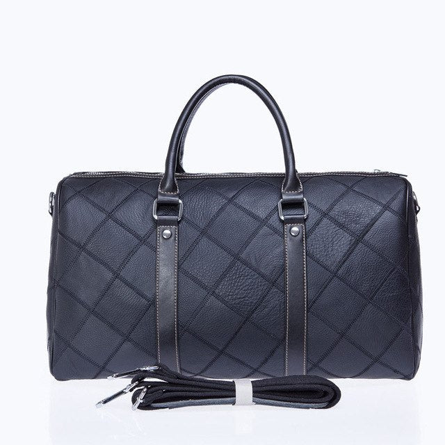 Men Travel Baggage Bag Genuine Leather Stitching Casual Shoulder Bag High Capacity Natural