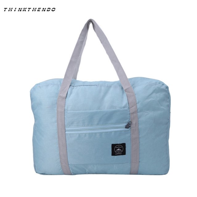 Fashion Women Travel Luggage Bag Big Capacity Folding Carry-On Duffle Bag Foldable Nylon Zipper