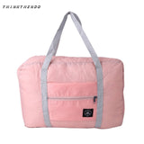 Fashion Women Travel Luggage Bag Big Capacity Folding Carry-On Duffle Bag Foldable Nylon Zipper