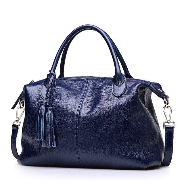 Bags Handbags Women Famous Brands Soft Genuine Cow Leather Tassel Tote Bag Lady Casual Messenger