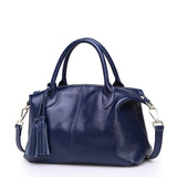 Bags Handbags Women Famous Brands Soft Genuine Cow Leather Tassel Tote Bag Lady Casual Messenger
