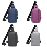 Unisex External Usb Charge Chest Bags Men Chest Pack Travel Crossbody Bag Anti Theft Chest Bags