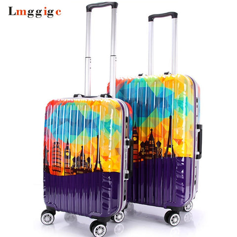 Colorful Aluminum Frame+Abs Rolling Travel Lugagge ,20"24" Inch Suitcase Bag,Wheel Trip