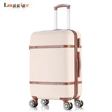 Vintage Travel Suitcase,Rolling Luggage Bag,Women Trolley Case With Wheel, Abs Shell Hardcase Box