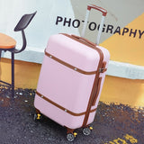 Vintage Travel Suitcase,Rolling Luggage Bag,Women Trolley Case With Wheel, Abs Shell Hardcase Box