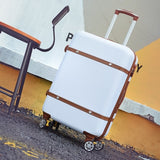 Vintage Travel Suitcase,Rolling Luggage Bag,Women Trolley Case With Wheel, Abs Shell Hardcase Box