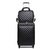 Women 'S Waterproof Pu Leather Travel Rolling Luggage Suitcase Bag Trolley Case Set, New