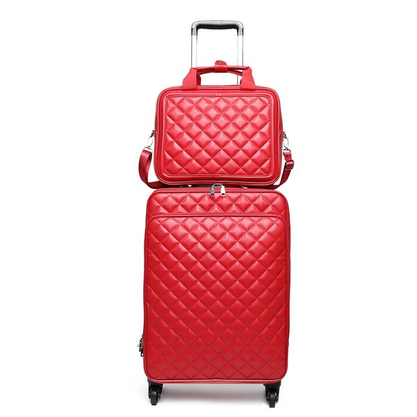 Pu Leather Trolley Luggage Sets  Pu Leather Travel Bag Carry-ons