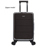 Aluminum Frame Rolling Travel Luggage, Zipper Wheel Suitcase With Laptop Bag