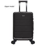 Aluminum Frame Rolling Travel Luggage, Zipper Wheel Suitcase With Laptop Bag