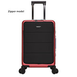 Aluminum Frame Rolling Travel Luggage, Zipper Wheel Suitcase With Laptop Bag