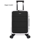 Aluminum Frame Rolling Travel Luggage, Zipper Wheel Suitcase With Laptop Bag