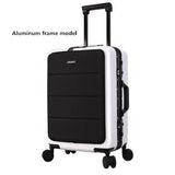 Aluminum Frame Rolling Travel Luggage, Zipper Wheel Suitcase With Laptop Bag