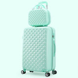 Korea Fashion 14 28Inches Abs+Pc Travel Luggage Bags Sets On 8-Universal Wheels,Girl Candy Color