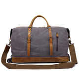 Melodycollection Canvas Leather Men Travel Carry On Luggage Bags Men Duffel Bag Travel Tote Large