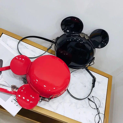 New Fashion Design Women Mickey Shaped Bag Cute Funny Women Evening Bag Clutch Purse Chain Shoulder