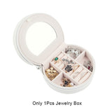 Travel Small Jewelry Storage Box Ring Earring Organizer Women'S Leather Chest Jewelry Cases Home