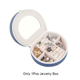 Travel Small Jewelry Storage Box Ring Earring Organizer Women'S Leather Chest Jewelry Cases Home