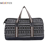 Canvas Women Ethnic Printed Travel Luggage Totes Girls Zipper Large Capacity Travel Bag Large