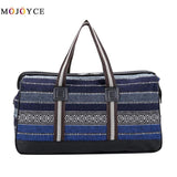 Canvas Women Ethnic Printed Travel Luggage Totes Girls Zipper Large Capacity Travel Bag Large