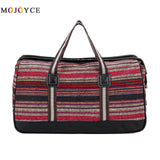 Canvas Women Ethnic Printed Travel Luggage Totes Girls Zipper Large Capacity Travel Bag Large