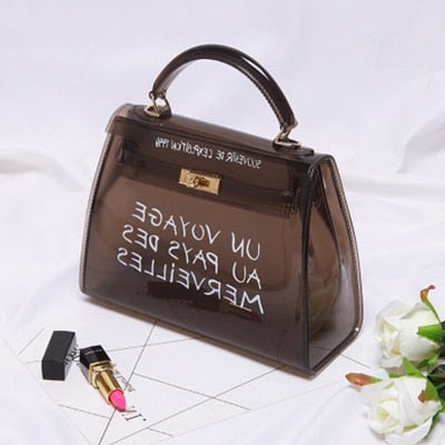 Clear Transparent Pvc Shoulder Bags Women Candy Color Women Jelly Bags Purse Solid Color Handbags