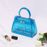 Clear Transparent Pvc Shoulder Bags Women Candy Color Women Jelly Bags Purse Solid Color Handbags