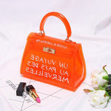 Clear Transparent Pvc Shoulder Bags Women Candy Color Women Jelly Bags Purse Solid Color Handbags