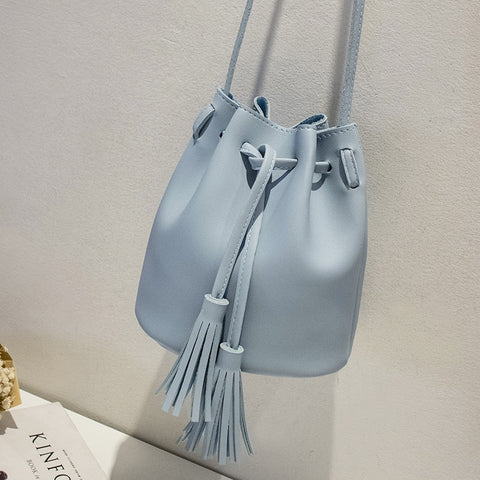 2018 New Women Bag Japan Style Fringes Bags For Women 2018 Drawstring Buckets Single Women