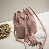 2018 New Women Bag Japan Style Fringes Bags For Women 2018 Drawstring Buckets Single Women