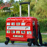 Travel Tale Cartoon Children Bus Car Abs+Pc Rolling Luggage Spinner Brand Travel Suitcase Fashion