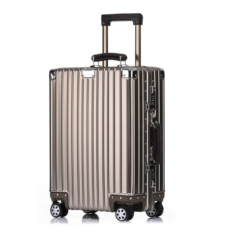 Kroeus Suitcase Carry Case Aluminum - Magnesium Alloy Body 8 Wheels Stepless Adjustment Tsa Lock