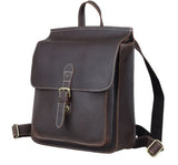 Men'S Casual  Genuine Leather Backpack With Ipad Multi-Function  Man Backpacks Shoulder Bag Vintage