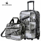 Davidjones Wheel Travel Suitcase Set Carry On Trolley Bag Fixed Cabin Large Luggage Bag Girl