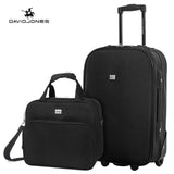 Davidjones Wheel Travel Suitcase Set Carry On Trolley Bag Fixed Cabin Large Luggage Bag Girl