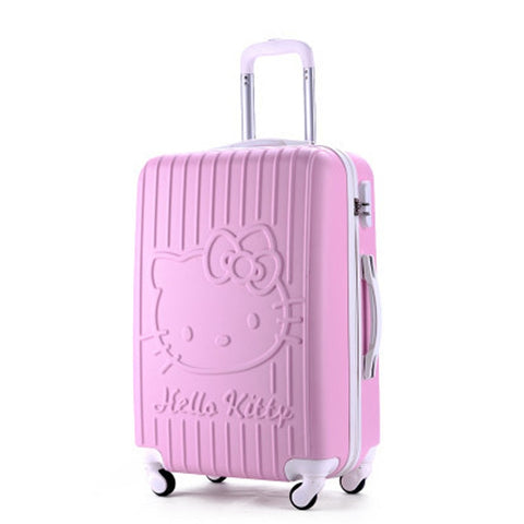 20Inch Travel Suitcase,Spinner 4 Wheel,Pink Hello Kitty,Abs Luggage Bags,Rolling Luggage,Women