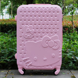 20Inch Women Hello Kitty Travel Suitcase,Spinner Bag Hello Kitty,Abs Luggage Bag,Girl Travel
