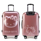 Girls Hello Kitty Trolley Suitcase 3D Cartoon Trolley Luggage Bag Women Hard Shell Luggage 24"