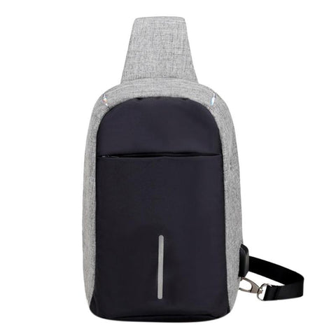 Anti-Theft Men Shoulder Bag Fashion Waterproof Mens Crossbody Bag Canvas Cool Daypack Black Gray