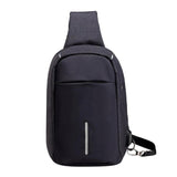 Anti-Theft Men Shoulder Bag Fashion Waterproof Mens Crossbody Bag Canvas Cool Daypack Black Gray