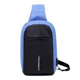 Anti-Theft Men Shoulder Bag Fashion Waterproof Mens Crossbody Bag Canvas Cool Daypack Black Gray
