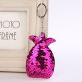 Cute Women Heart Keychain Glitter Sequins Key Ring For Women Handbag Purse Pendants Holder