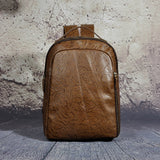 Men Crazy Horse Cowhide Backpack Daypack High Quality Knapsack Large Capacity Genuine Leather