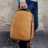 Men Crazy Horse Cowhide Backpack Daypack High Quality Knapsack Large Capacity Genuine Leather