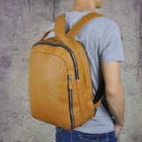 Men Crazy Horse Cowhide Backpack Daypack High Quality Knapsack Large Capacity Genuine Leather