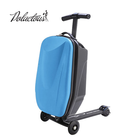 100% Pc Suitcase Fashion Students Scooter Boy Cool 3D Case Carts Extrusion Business Travel